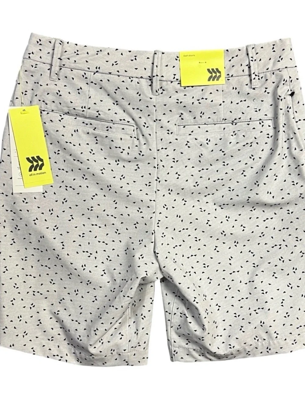 all in motion Light Gray Micro Triangle Print Flat Front Shorts